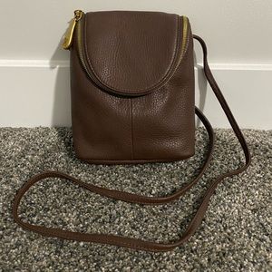 Genuine Brown Leather HOBO Crossbody Bag